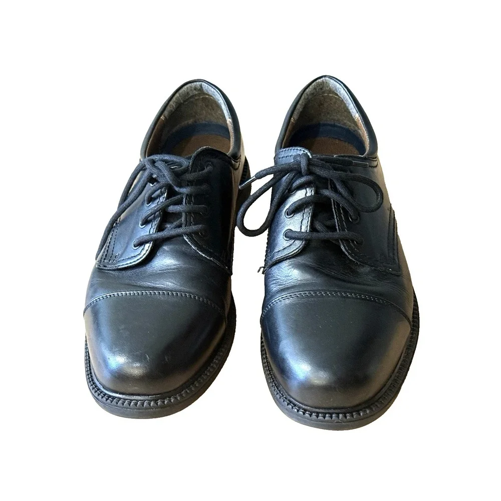 Men's Dockers Black Gordon 90-2214 Cordovan Cap Toe LaceUp Leather Oxford Sz 10W